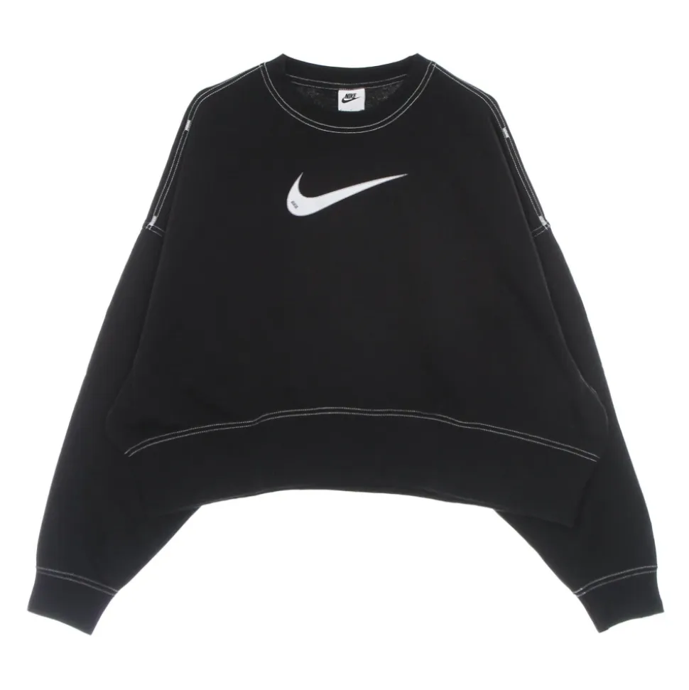 Sudadera corta de cuello redondo