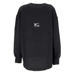 Sudadera Cuello Redondo Negro/Blanco Mujer