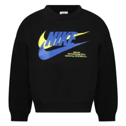 Sudadera de Felpa de Algodón Negra con Logo