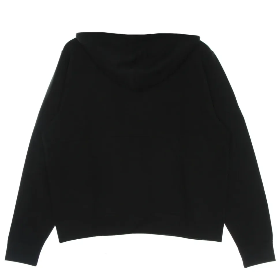 Sudadera Negra con Capucha de Forro Polar