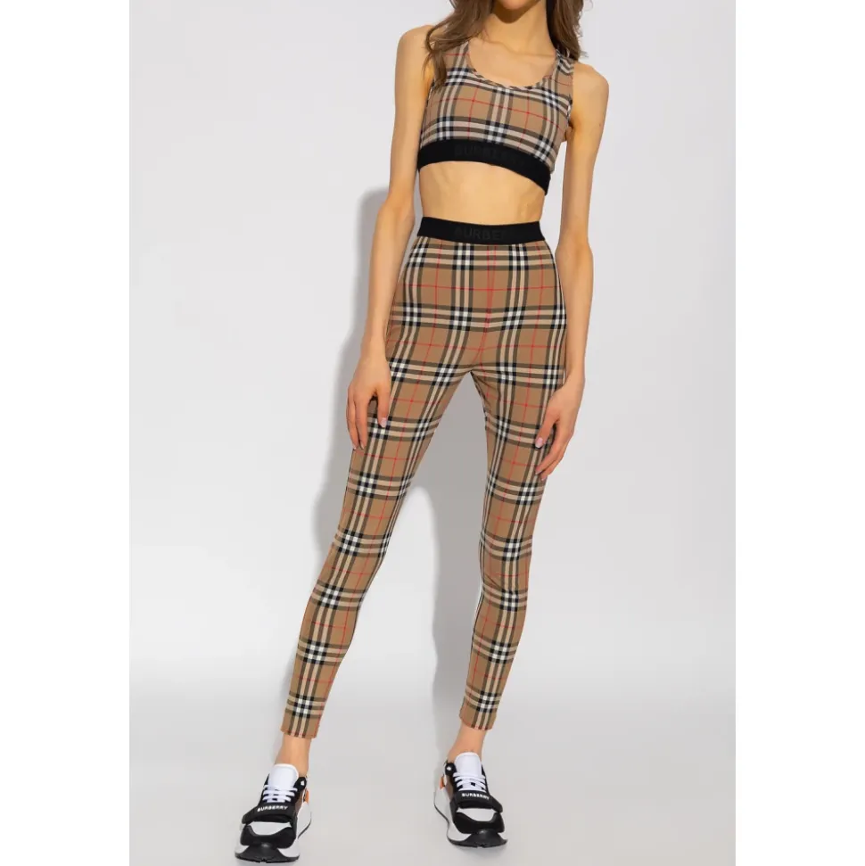 Sujetador Deportivo con Estampado Vintage Check