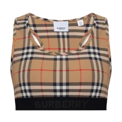 Sujetador Deportivo con Estampado Vintage Check