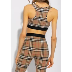 Sujetador Deportivo con Estampado Vintage Check
