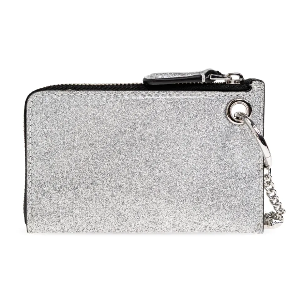 The Coated Glitter Everyday Top Zip Charm Wallet