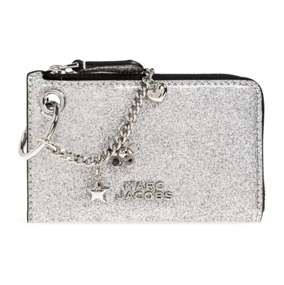 The Coated Glitter Everyday Top Zip Charm Wallet