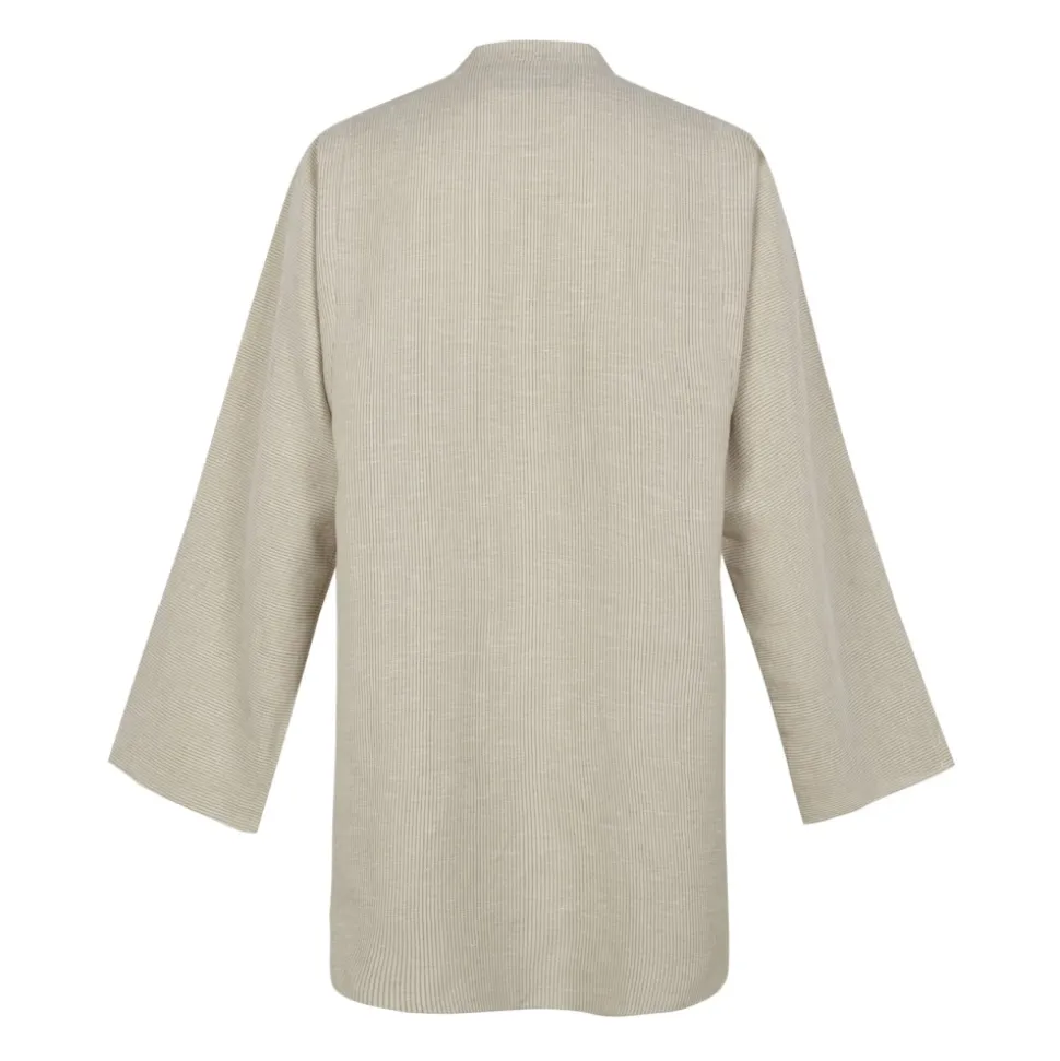 Tilo, camisa de rayas gris y marron-