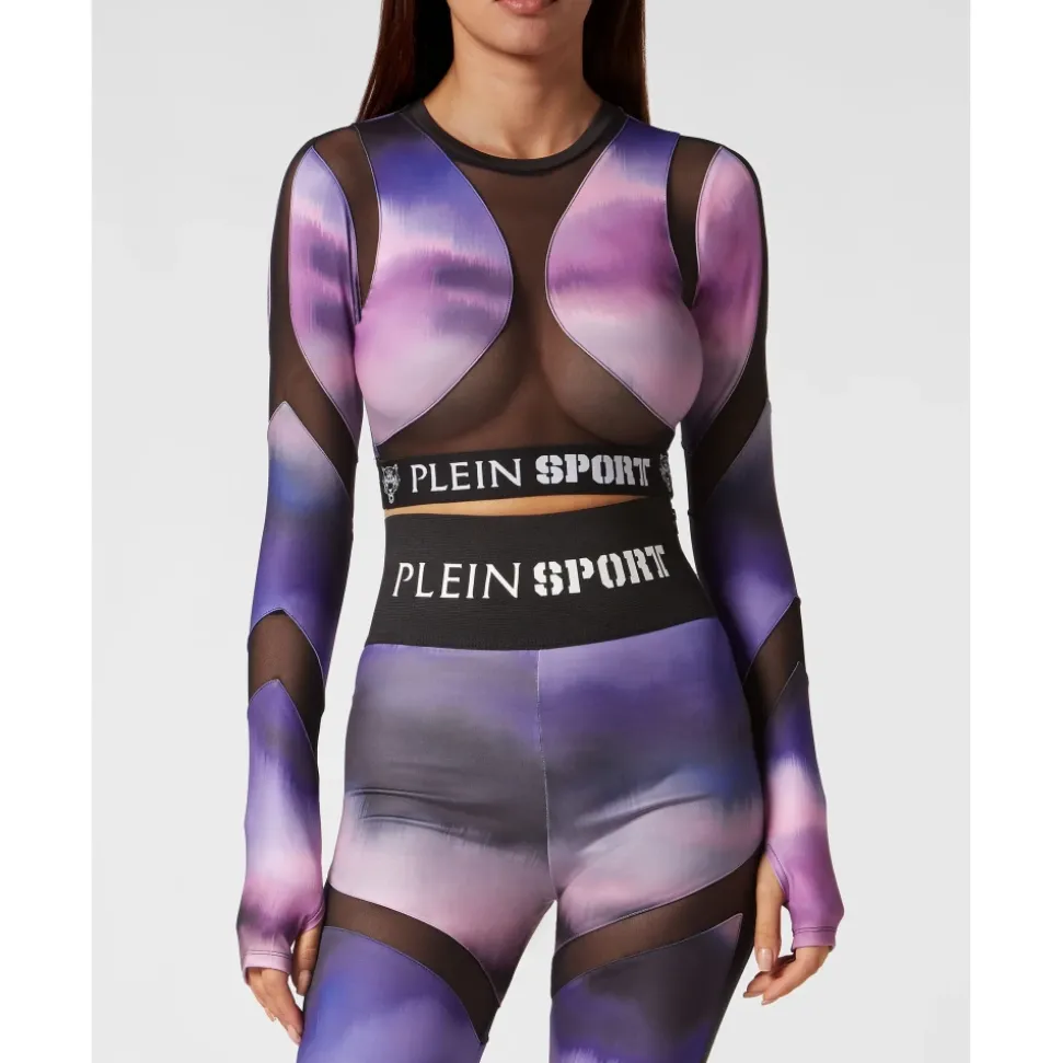 Top Corto de Manga Larga Jacquard