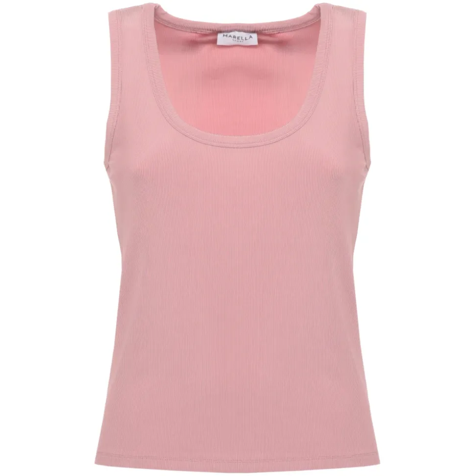 Top de canalé con cuello ancho