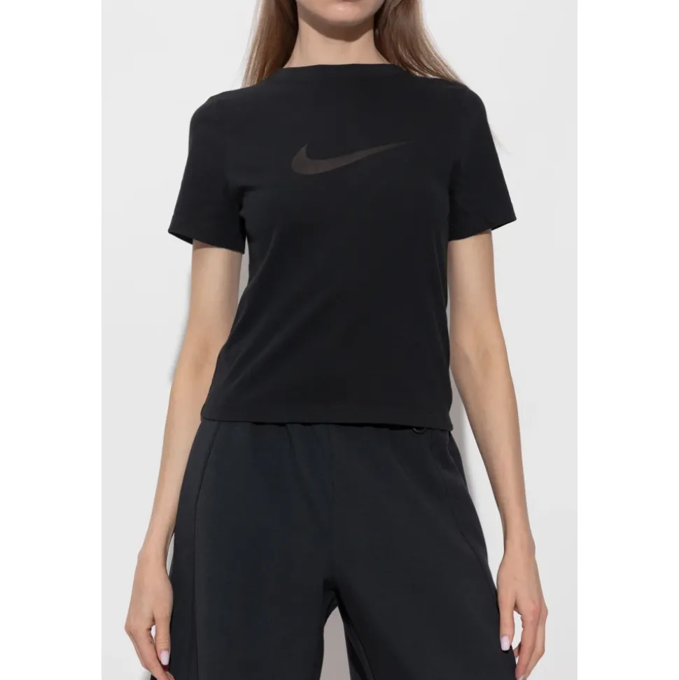 Top de manga corta con logo burnout ajustado