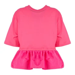 Top de Tafetán Fruncido Rouche en Fucsia