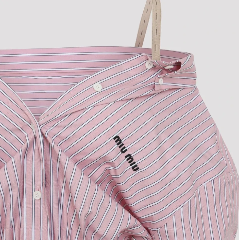 Vestido Camisero de Popelina a Rayas