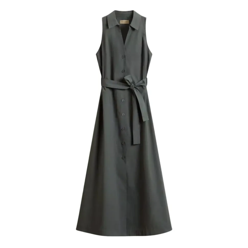 Vestido Camisero de Popelina de Algodón