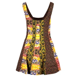 Vestido corto estampado con cuello cuadrado