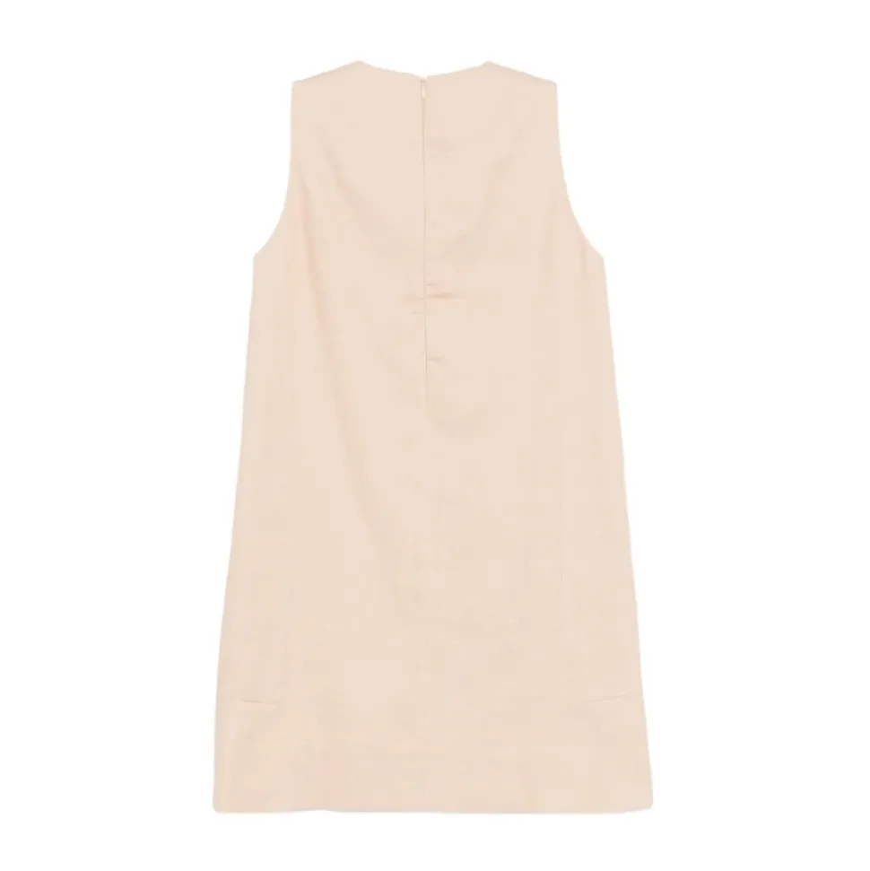 Vestido Corto Sin Mangas con Cuello Redondo