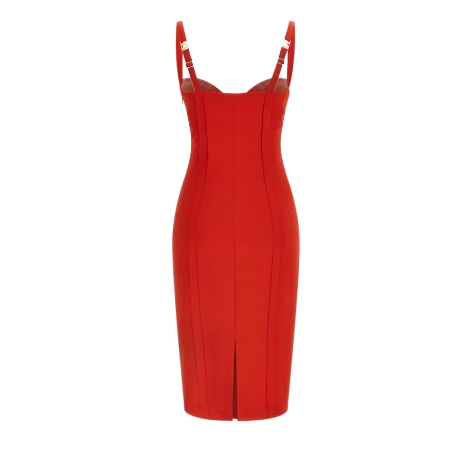 Vestido Crêpe Estilo Corsé