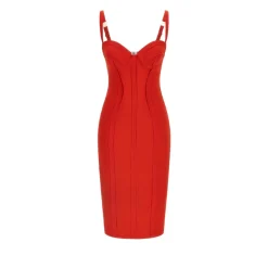 Vestido Crêpe Estilo Corsé