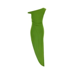 Vestido de crepé de punto con tira de joya