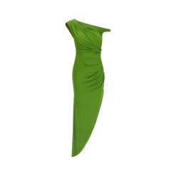 Vestido de crepé de punto con tira de joya