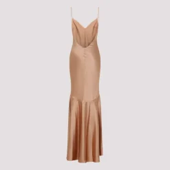Vestido de Noche de Satén de Ante