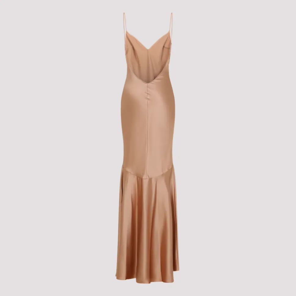 Vestido de Noche de Satén de Ante
