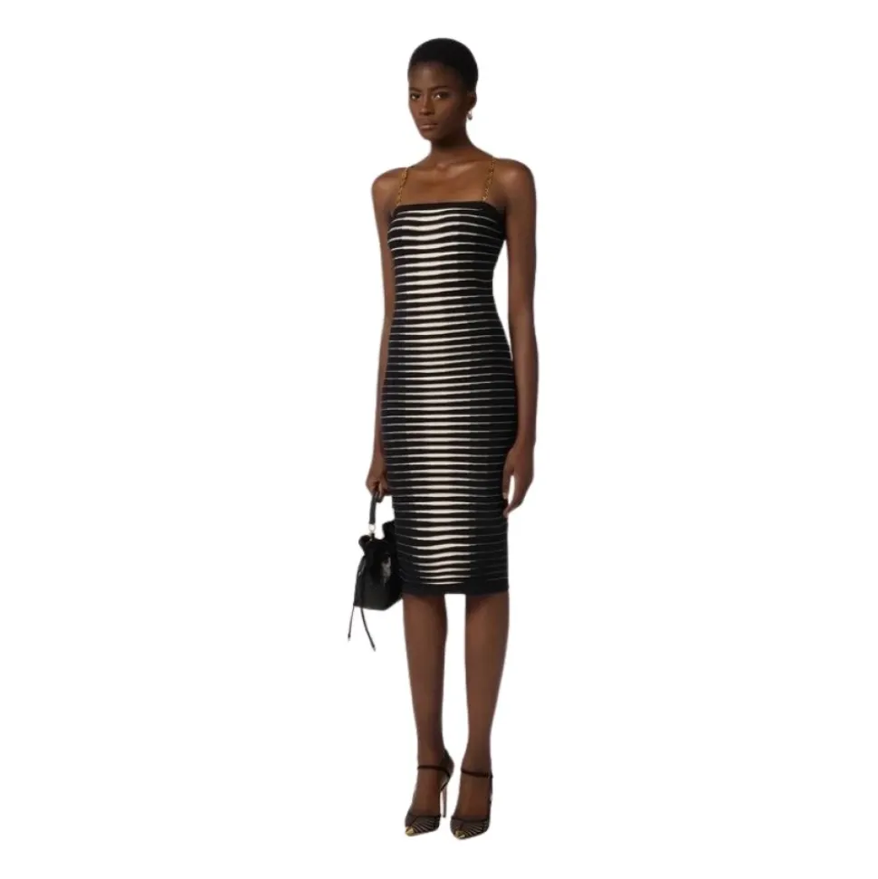 Vestido de punto jacquard de cebra