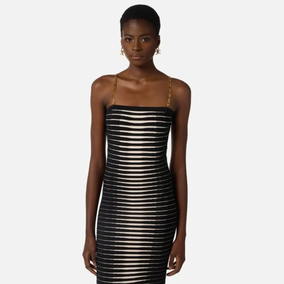 Vestido de punto jacquard de cebra