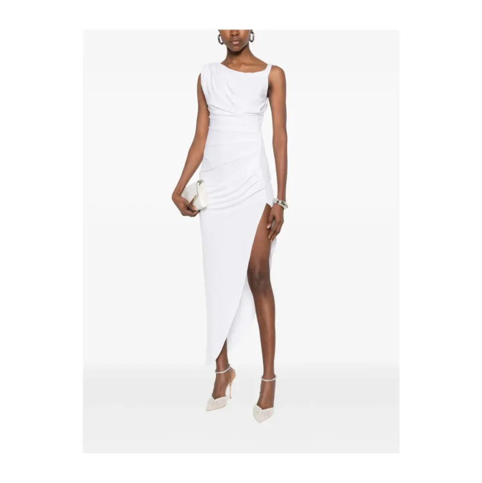 Vestido de tejido crepé de punto con tira joya