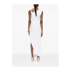 Vestido de tejido crepé de punto con tira joya