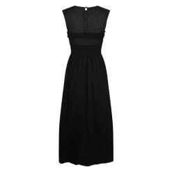 Vestido de Voile Negro con Smock