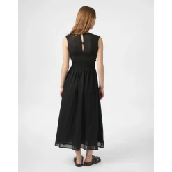 Vestido de Voile Negro con Smock