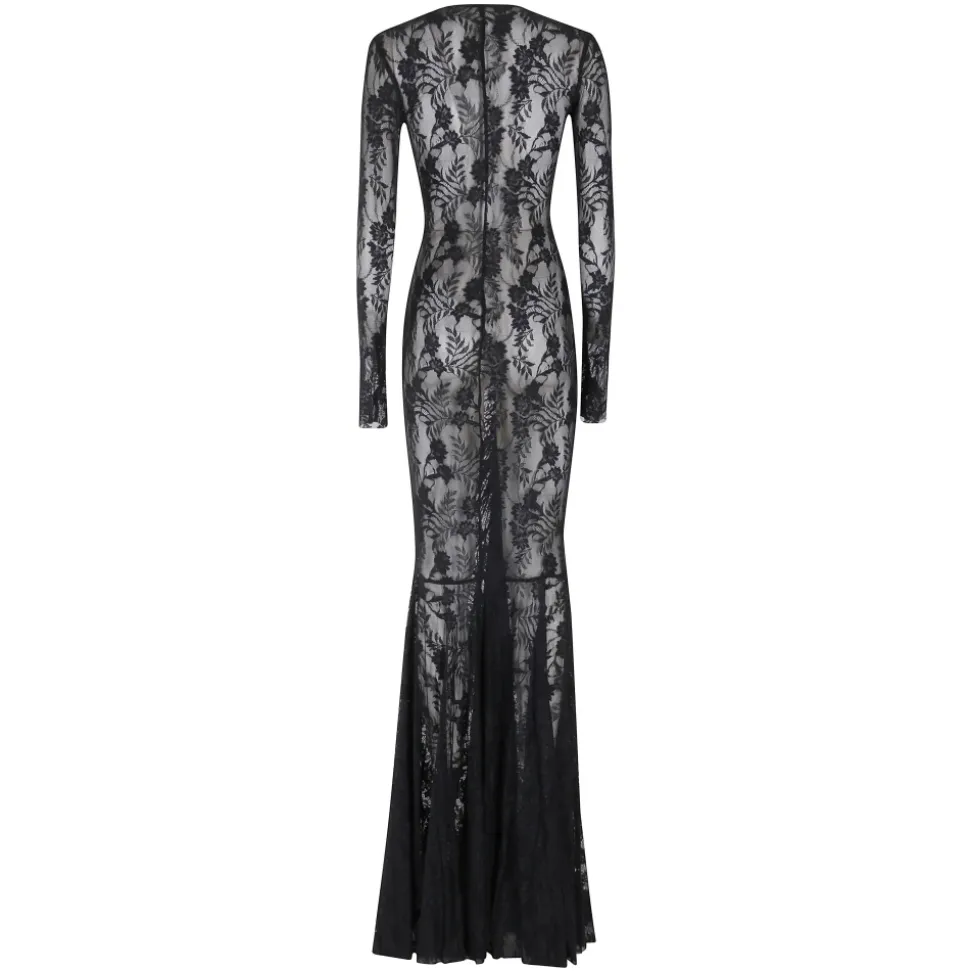 Vestido Fruncido de Encaje