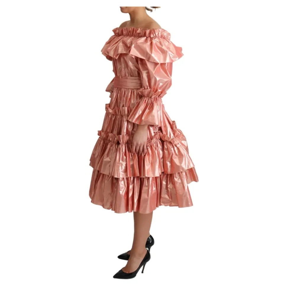 Vestido largo estilo A con detalles metálicos