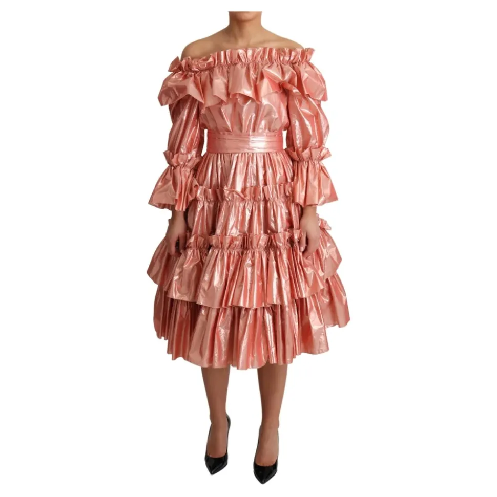 Vestido largo estilo A con detalles metálicos