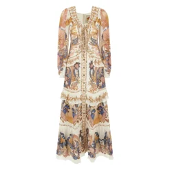 Vestido Maxi con Volantes Sea Garden