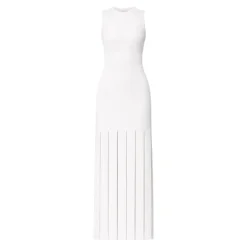 Vestido Maxi de Punto con Flecos