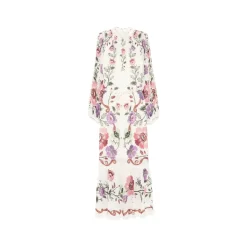 Vestido Maxi Floral con Lazo al Cuello