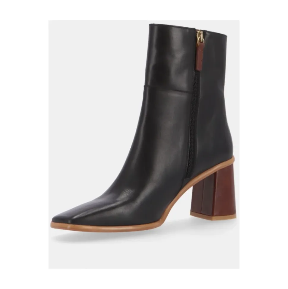 West Vintage Botines de Cuero Negro