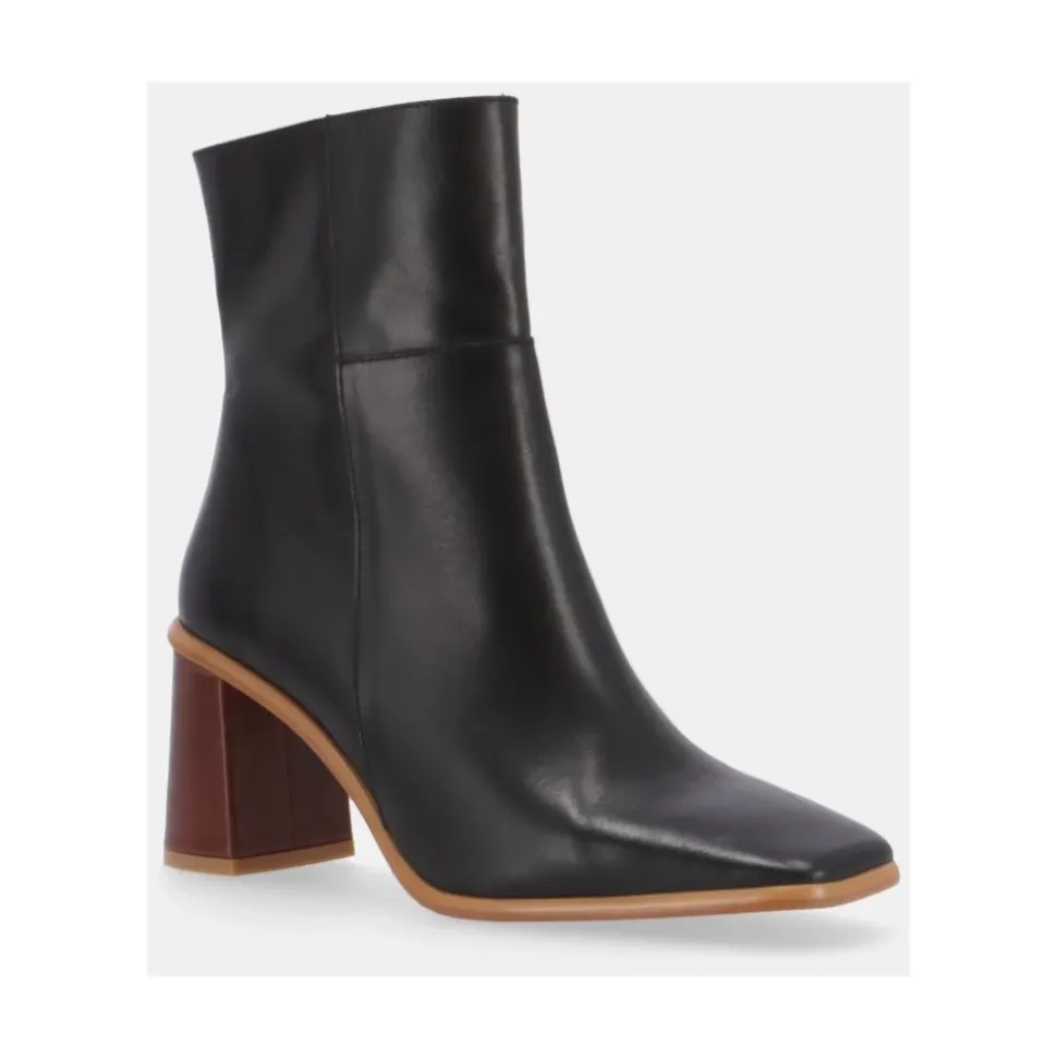 West Vintage Botines de Cuero Negro