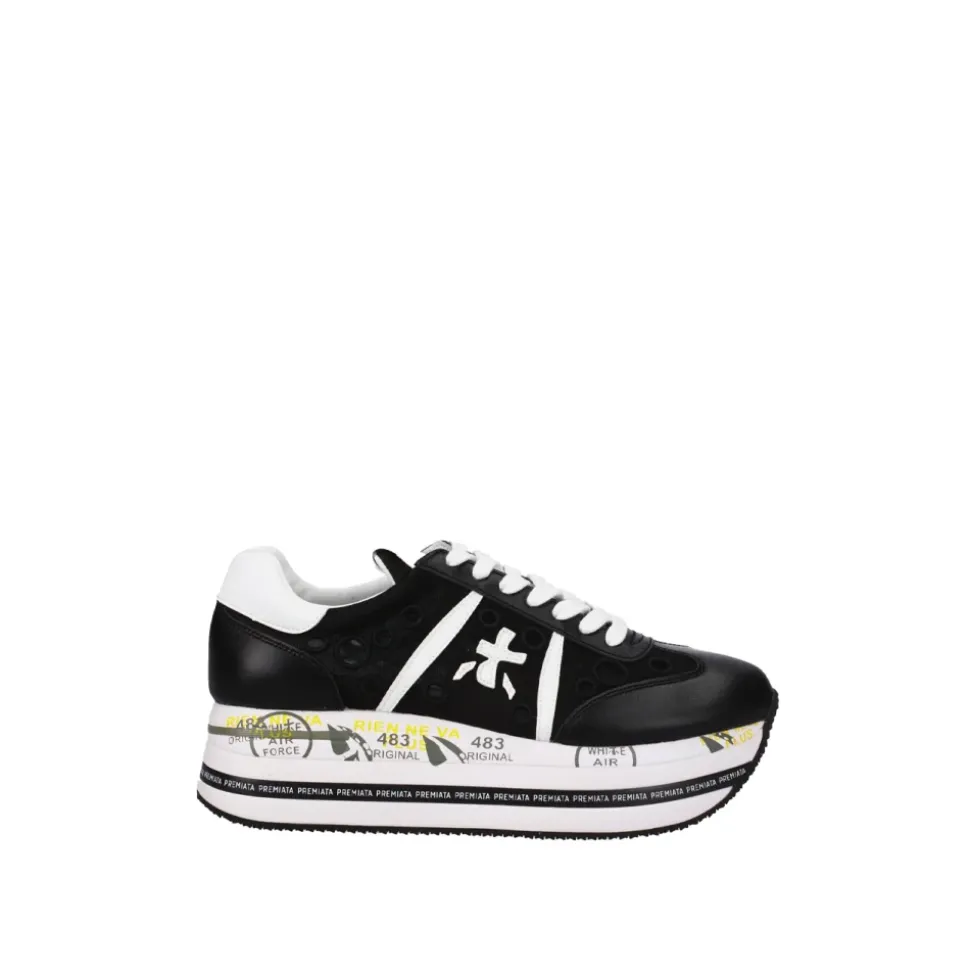 Zapatillas Deportivas Perforadas con Cordones y Suela de Plataforma