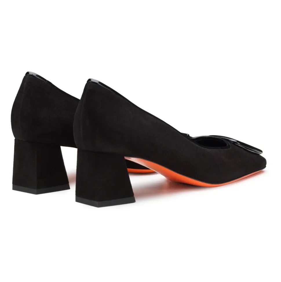 Zapato de Salón de Tacón Medio de Ante