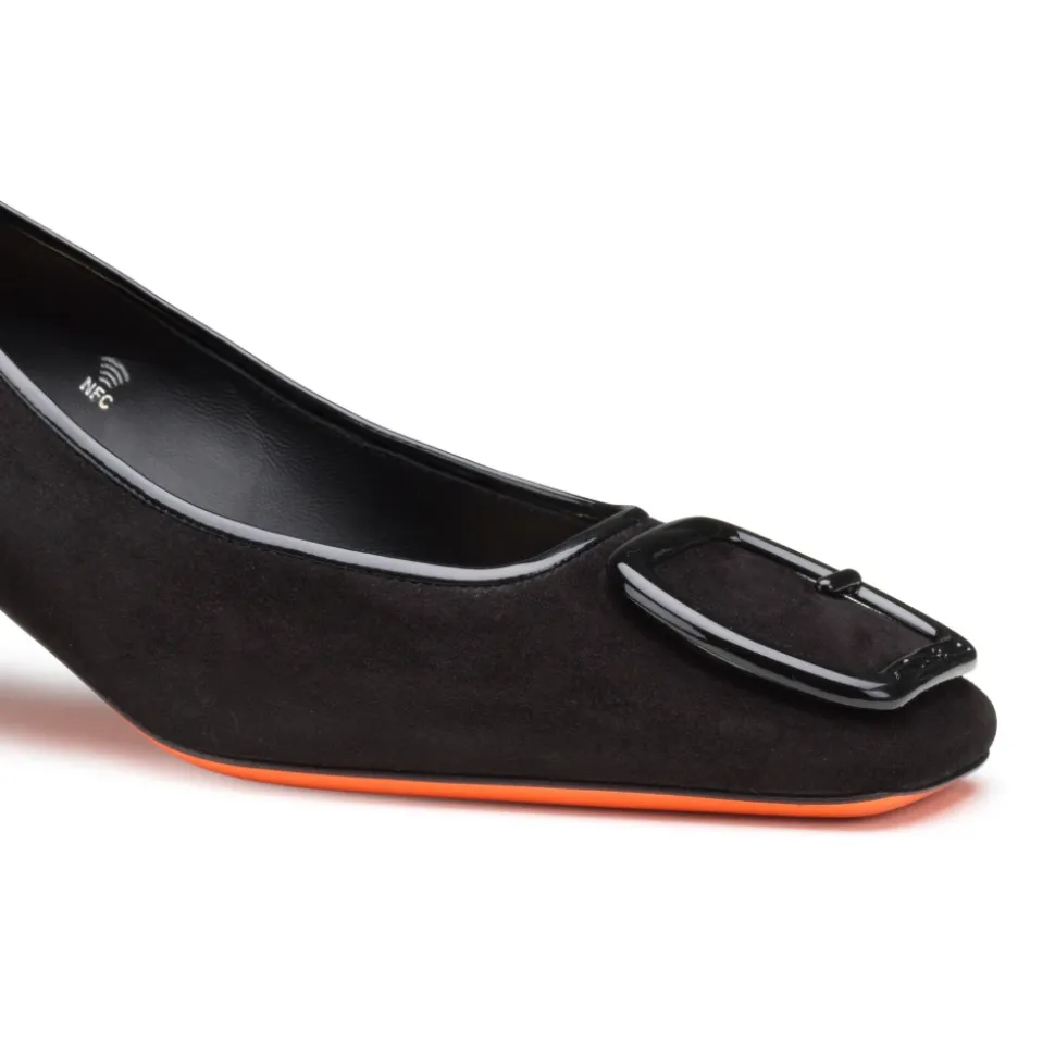 Zapato de Salón de Tacón Medio de Ante
