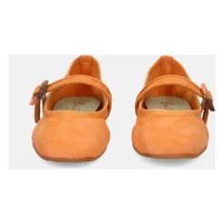 Zapato Plano de Gamuza Naranja Suave