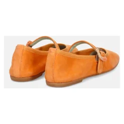 Zapato Plano de Gamuza Naranja Suave