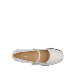 Zapatos de bailarina de cuero blanco