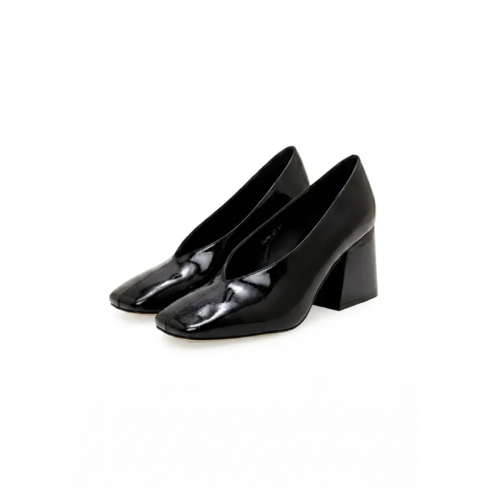 Zapatos de Salón con Tacón de Bloque y Charol