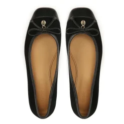 Zapatos de tacón bajo en ante y cuero liso