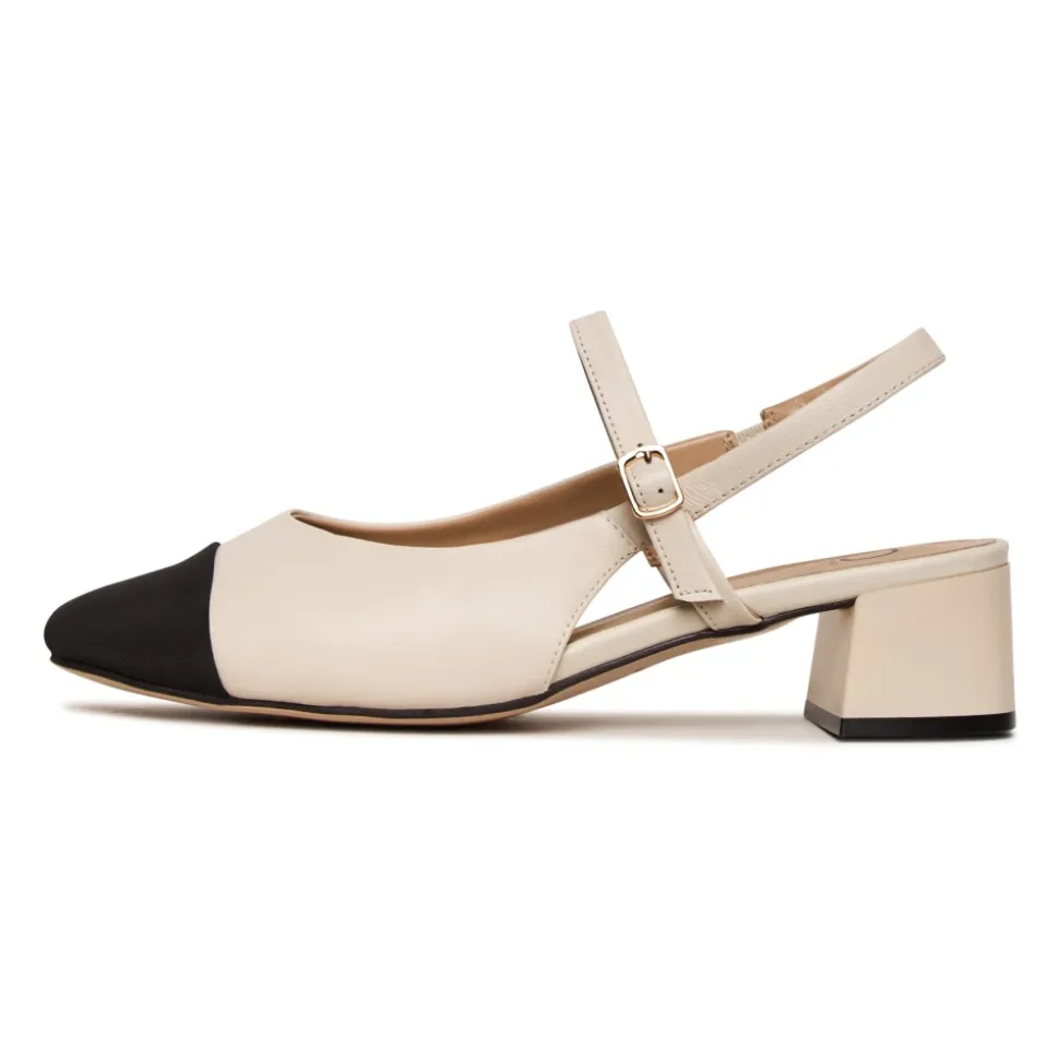 Zapatos de tacón de bloque con tira al talón Marisol