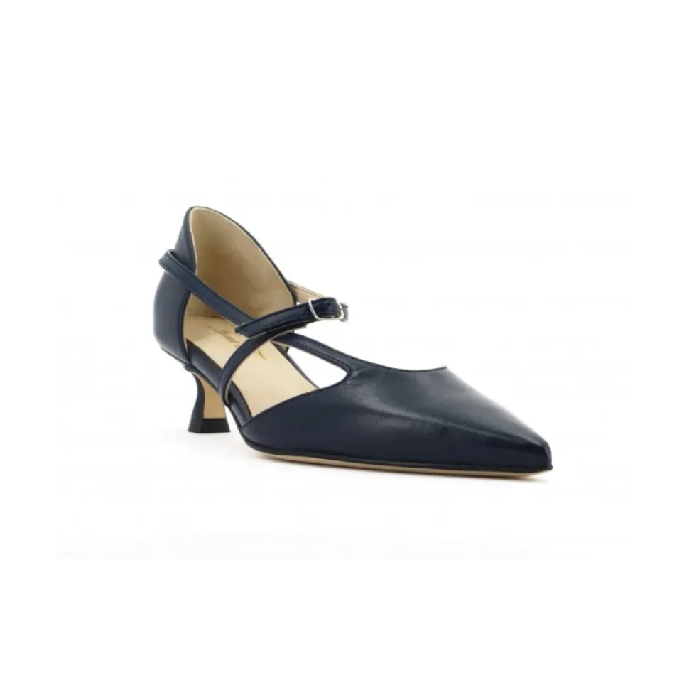 Zapatos de tacón de cuero azul