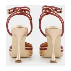 Zapatos de Tacón de Piel Metalizada de Lujo