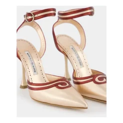 Zapatos de Tacón de Piel Metalizada de Lujo